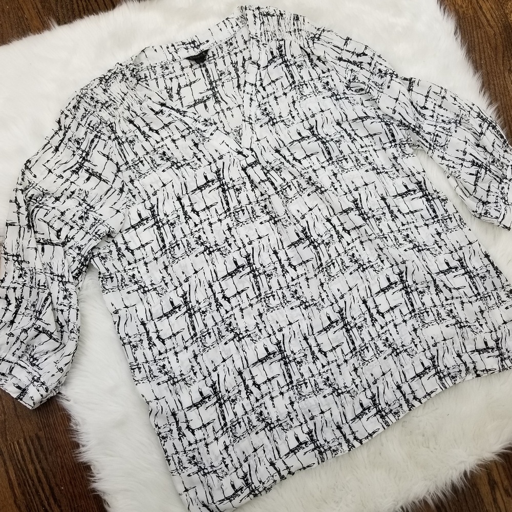 Chances R Plus Size 3x 3/4 Sleeve Blouse